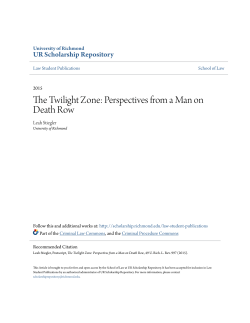 The Twilight Zone: Perspectives from a Man on Death Row