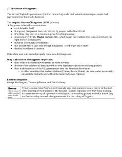 2f. The House of Burgesses The form of Englandss government