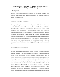 BANGALORE WATER SUPPLY AND