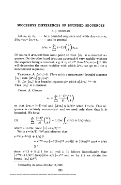 SUCCESSIVE DIFFERENCES OF BOUNDED SEQUENCES Zo k\ \k