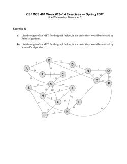 CS/MCS 401 Week #13&ndash;14 Exercises &mdash; Spring 2007