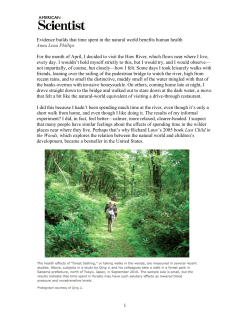 Evidence builds that time spent in the natural world benefits human