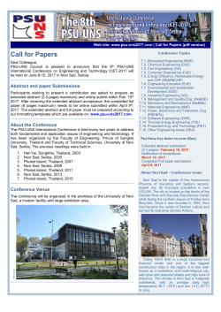 Call for Papers - PSU