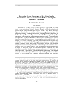 Examining Gender Stereotypes in New Work/Family Reconciliation