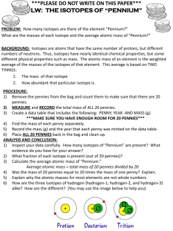 LW#10 Isotopes of Pennium