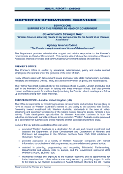 THE YEAR IN REVIEW - Department of the Premier and Cabinet