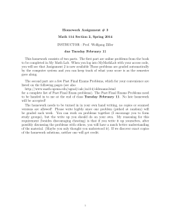 Assignment 3 - Penn Math - University of Pennsylvania