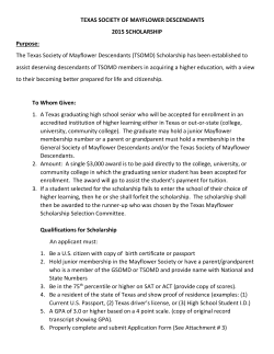 The Texas Society of Mayflower Descendants