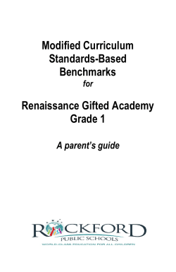 Gifted Grade 1 Benchmarks