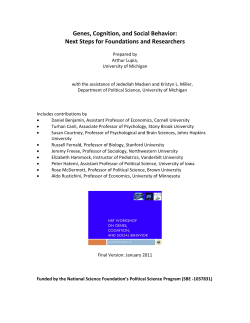 Genes, Cognition, and Social Behavior