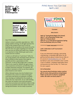 PVNS News You Can Use - Penfield Village Nursery School