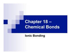 Chapter 18 – Chemical Bonds