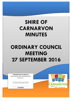 SHIRE OF CARNARVON MINUTES ORDINARY COUNCIL