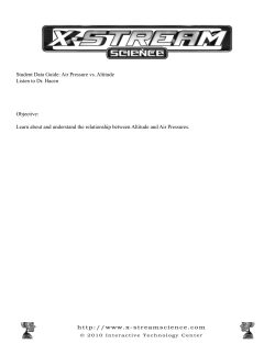 Student Data Guide: Air Pressure vs. Altitude Listen to Dr. Hacen