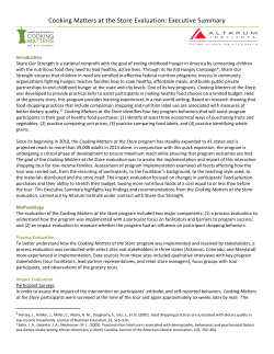 Cooking Matters at the Store Evaluation