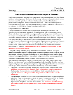Toxicology Testing APPENDIX B - Animal Health Diagnostic Center