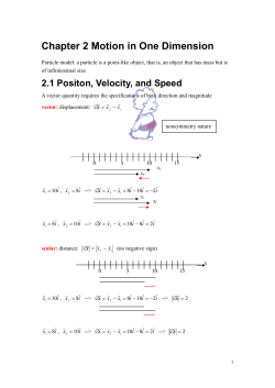 Chapter 2 Motion in One Dimension