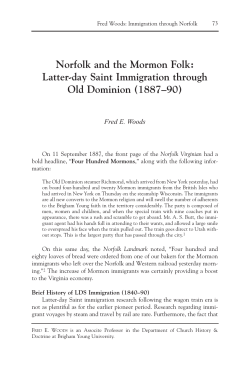 Latter-day Saint Immigration through Old Dominion