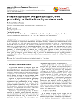 Flextime association with job satisfaction, work productivity