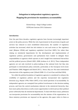 Delegation to Independent Regulatory Agencies: Mapping and