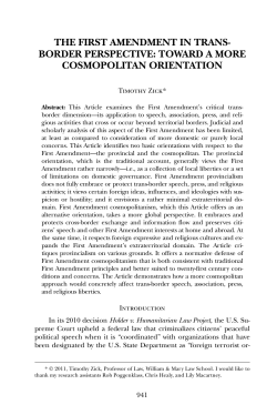 the first amendment in trans-border perspective