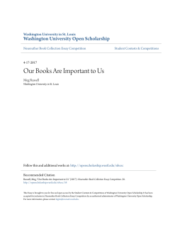 Our Books Are Important to Us - Washington University Open