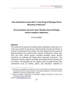 57 Does Nationalism Causes War? A Case Study of Rohingya