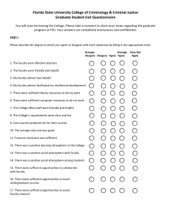 Exit Survey - College of Criminology and Criminal Justice