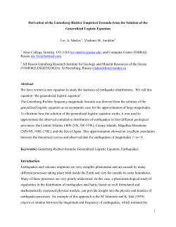 1 Derivation of the Gutenberg-Richter Empirical Formula from the