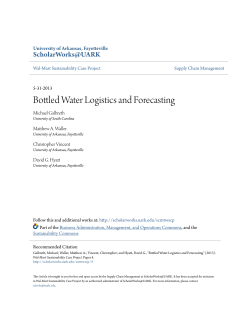 Bottled Water Logistics and Forecasting