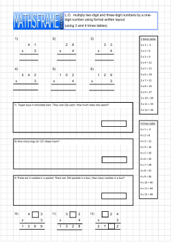1) 2) 3) 4 1 2 8 3 3 x 3 x 4 x 4 4) 5) 6) 3 4 2 1 0 2 1 2 9