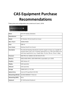 CAS Equipment Purchase Recommendations