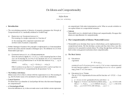 On Idioms and Compositionality [Presentation by Stefan Keine]