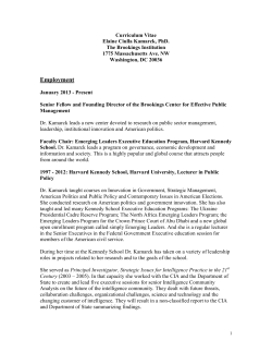 Elaine Kamarck`s CV - Brookings Institution