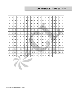 ANSWER KEY - IIFT 2013-15