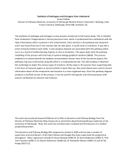 Synthesis of Androgens and Estrogens from cholesterol Aruna
