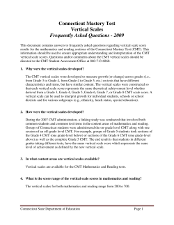Connecticut Mastery Test Vertical Scales Frequently Asked