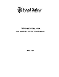 GM Food Survey 2004 - The Food Safety Authority of Ireland