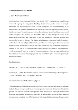 Rosine Perelberg`s Key Concepts