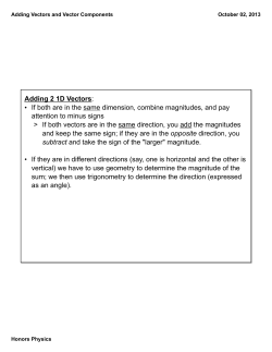 Adding 2 1D Vectors - Norwell Public Schools