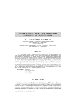 the use of forest models for biodiversity assessments at the