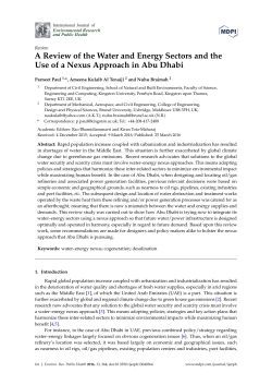 A Review of the Water and Energy Sectors and the Use of a Nexus