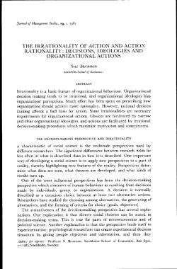 THE IRRATIONALITY OF ACTION AND ACTION RATIONALITY