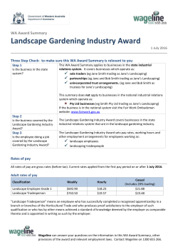 Landscape Gardening Industry Award