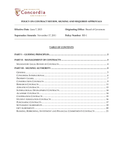 Policy on Contract Review, Signing and Required