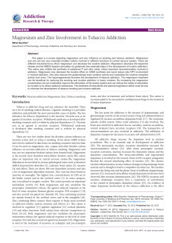 Magnesium and Zinc Involvement in Tobacco Addiction