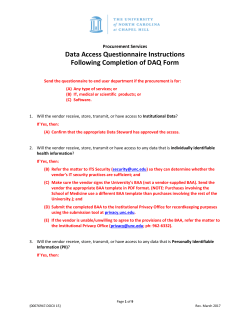Data Access Questionnaire Instructions Following