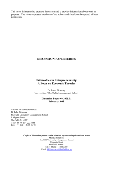 Philosophies in Entrepreneurship: A Focus on Economic Theories