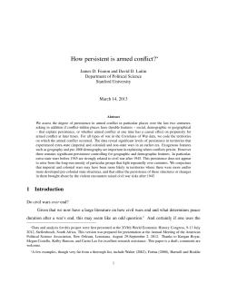 How persistent is armed conflict?