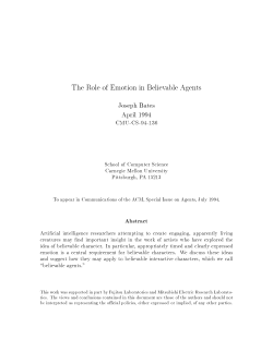The Role of Emotion in Believable Agents